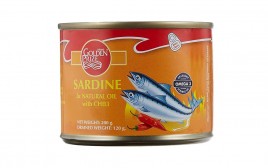 Golden Prize Sardine in Natural Oil with Chilli  Tin  200 grams